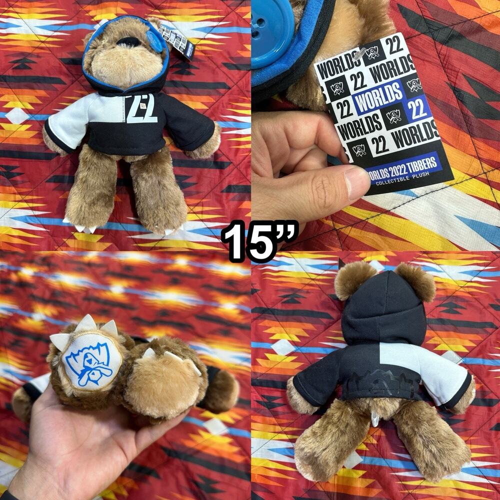 NWT League of Legends Worlds 2022 TIBBERS 15” Plush BEAR Doll Riot Games